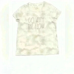 Rae Dunn New Look White Tie-Dye Short Sleeve Tee Go With The Flow
